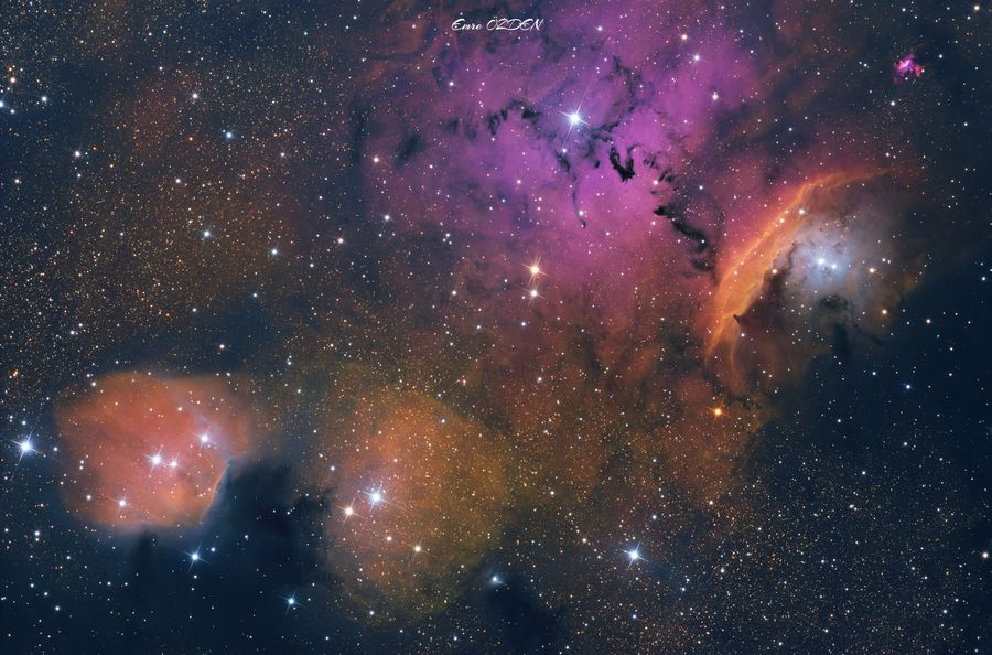NGC 6559 bölgesi — Yay'da Renkli Bulutlar (SHO)